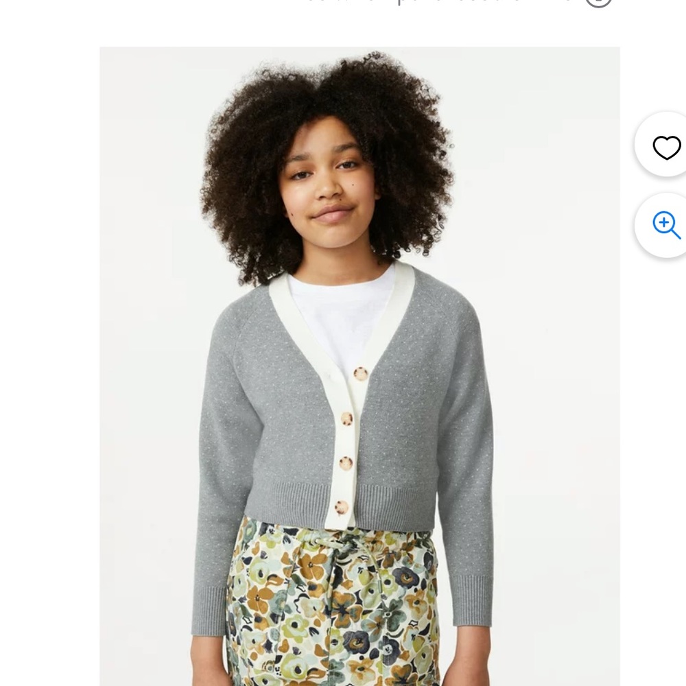 Free Assembly Girls Boxy Cropped Cardigan, In excellent condition